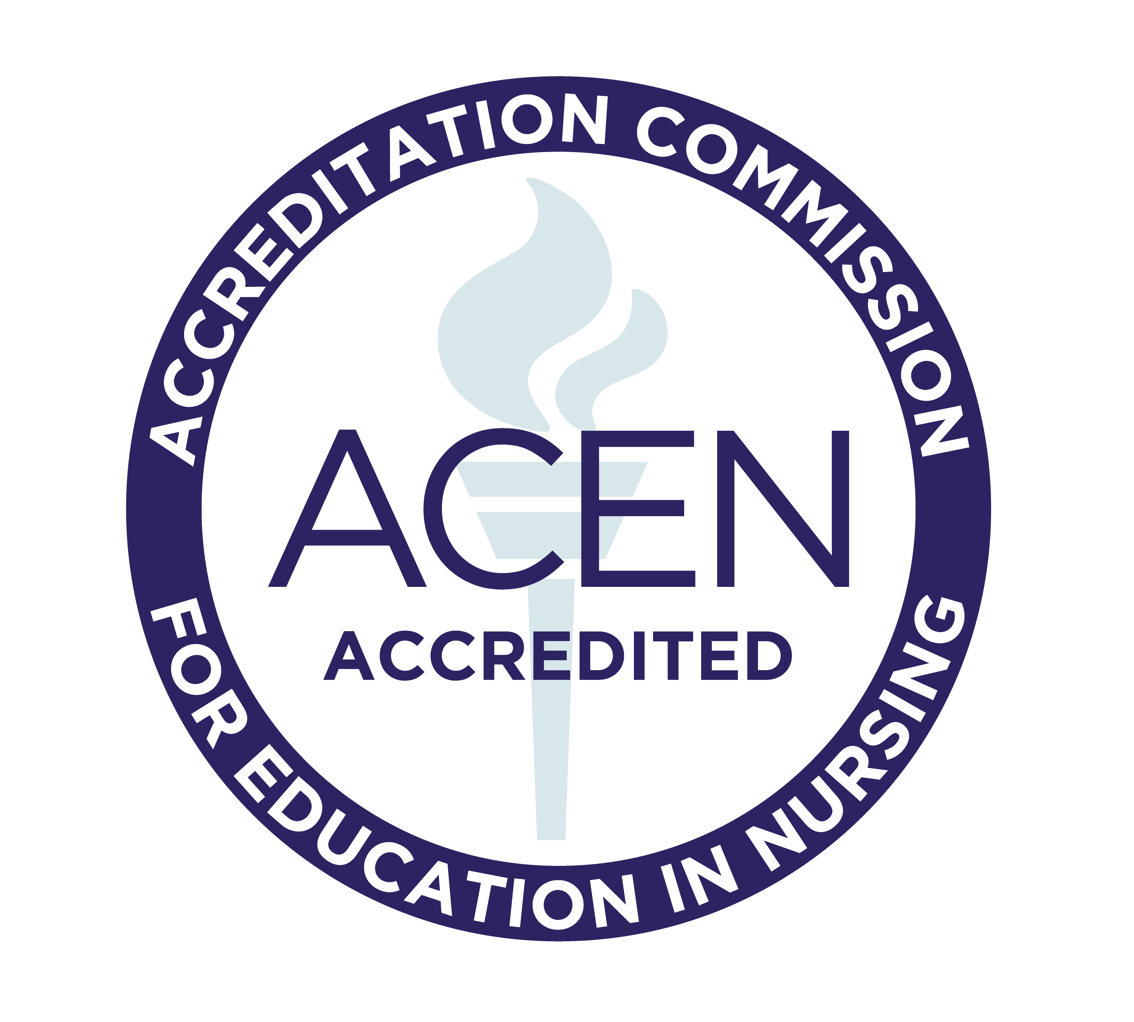 ACEN Accredited Seal.  ACEN stands for Accreditation Commission for Education in Nursing.