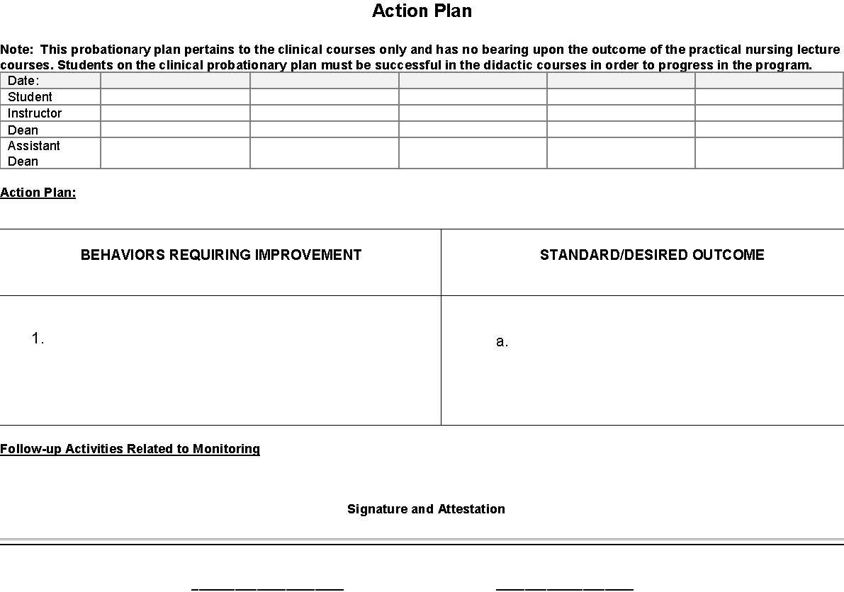Action Plan grid